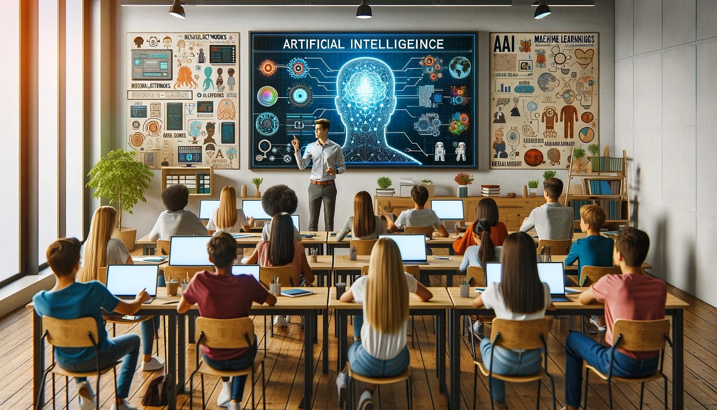 Students learning technology skills